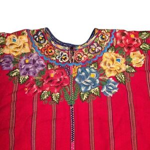 Vintage Artisan Vintage Handwoven Embroidered Floral Guatemalan Huipil OOAK Boho